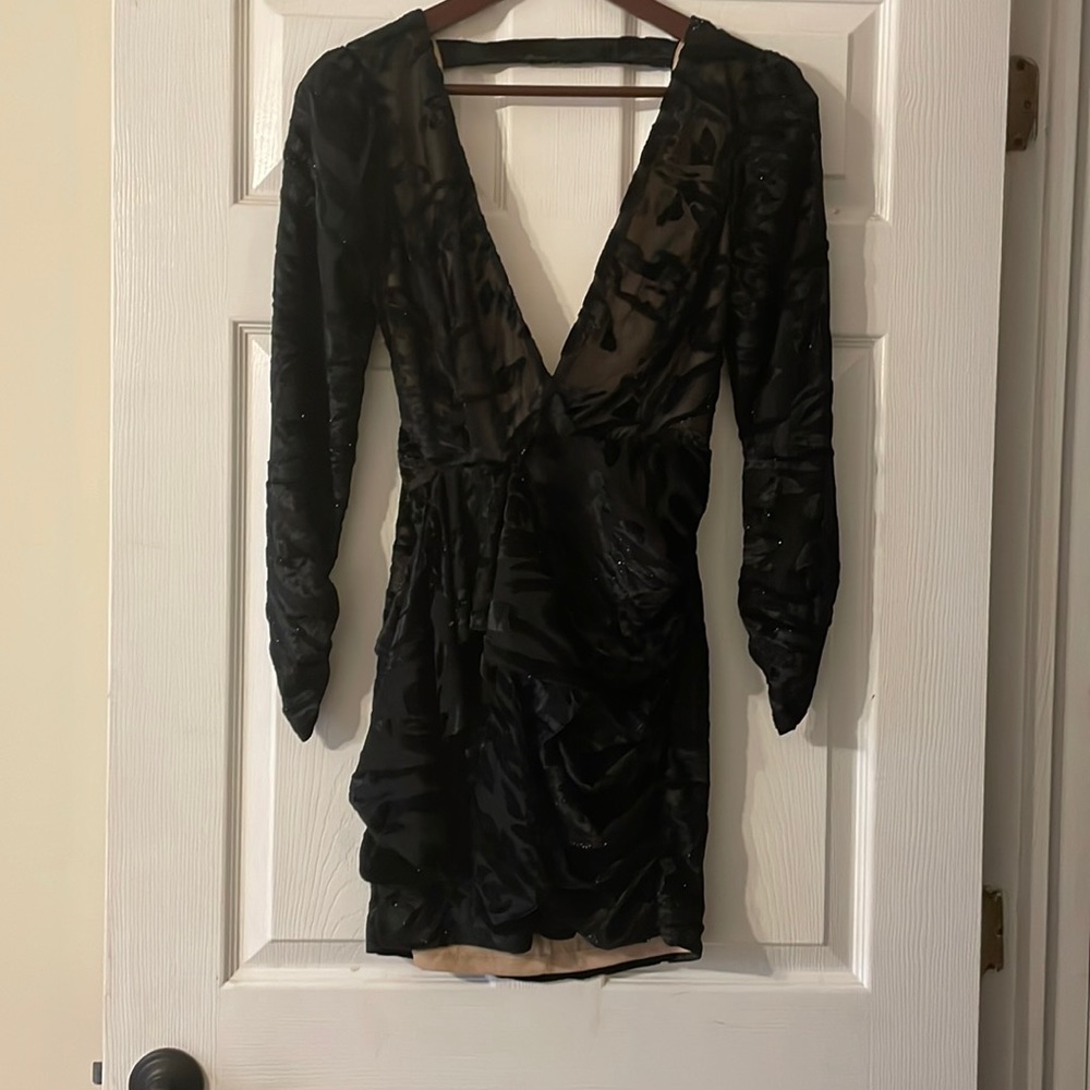 Backless black dress